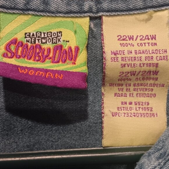 Vintage 2003 Scooby Doo Womens Plus Sz 22W/24W Denim Vest Pockets Sleeveless - Picture 6 of 6